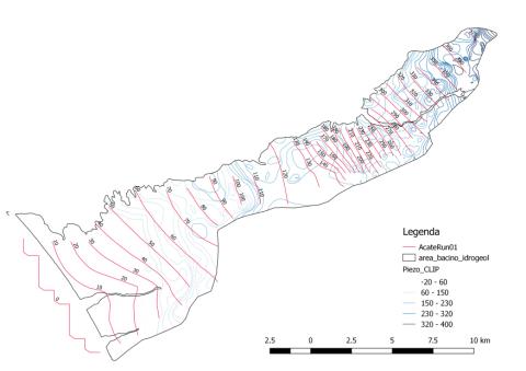 Piezometriche osservate e simulate Acate
